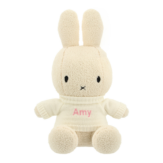 Miffy Cream Terry Plush (33cm) with Name Embroidery on Sweater