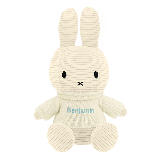 Miffy Corduroy Off White Plush (33 cm) with Name Embroidery on Sweater