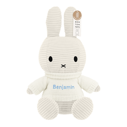 Miffy Corduroy Off White Plush (33 cm) with Name Embroidery on Sweater